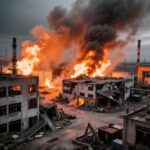 В Новомосковске горит химкомбинат Азот после масштабной атаки БПЛА